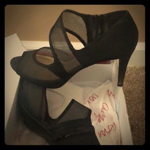 Like New, Black Open Toe Heels, Sz 11